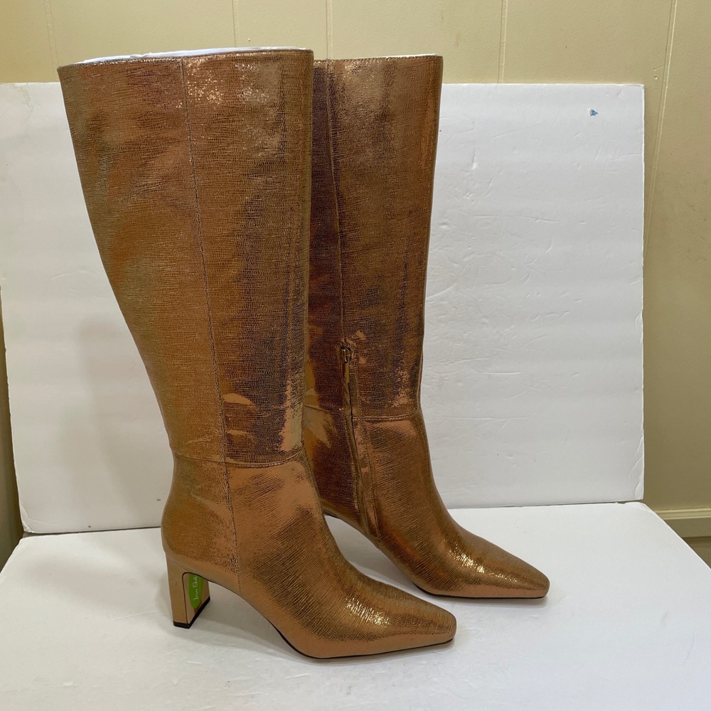 Sam Edelman Metallic Copper Knee-High Heeled Boots